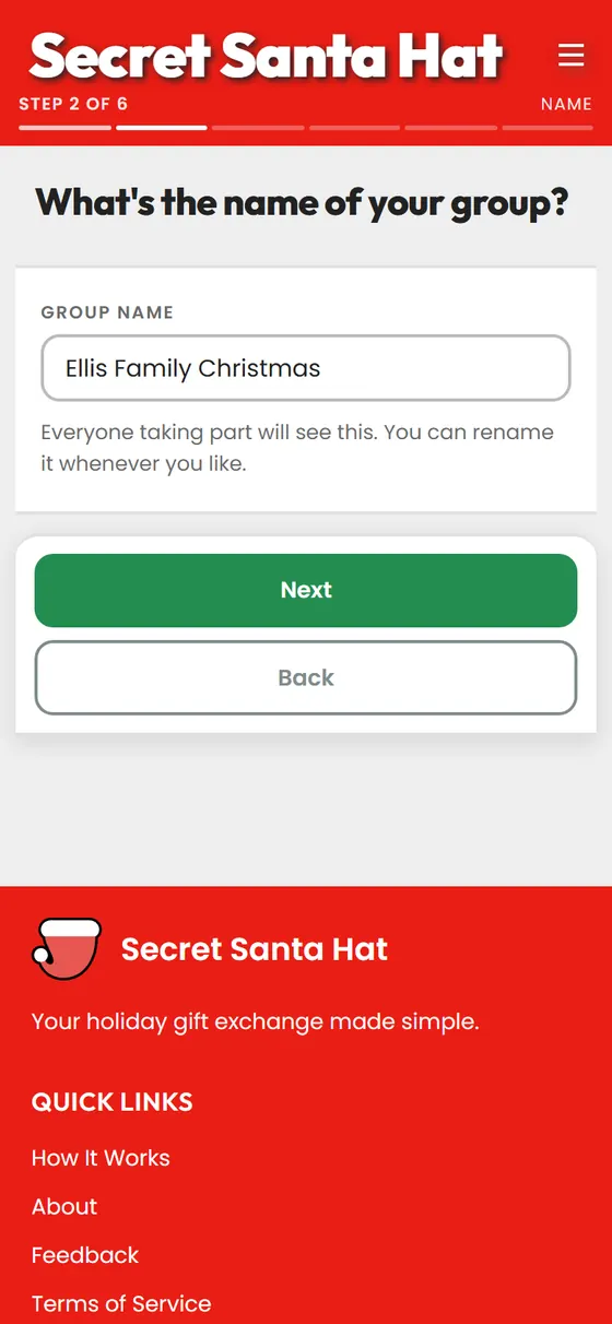Naming a group Ellis Family Christmas