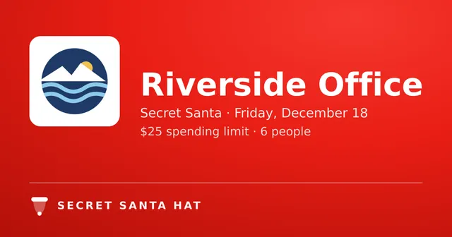 The link preview card for Riverside Office, with the group logo, event type, date and spending limit