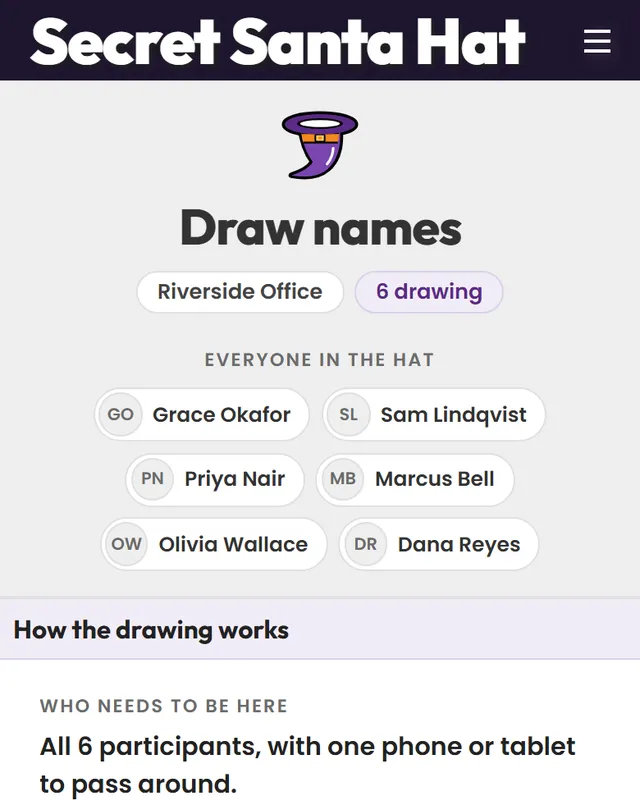 The draw page in the Night theme